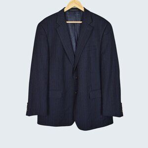 LRL RALPH LAUREN MEN'S SPORT COAT 44R BLACK PINSTRIPE BLAZER JACKET